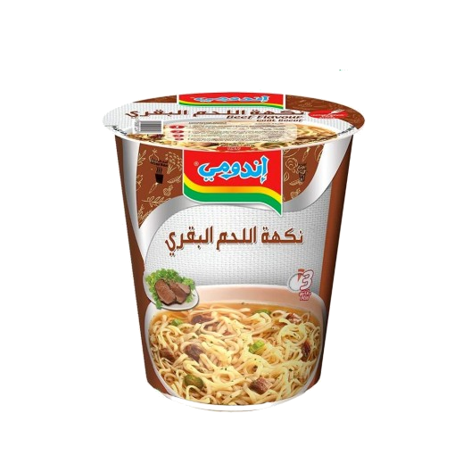 إندومي – شعيرية سريعة التحضير بنكهة اللحم البقري (كوب) 62 جم